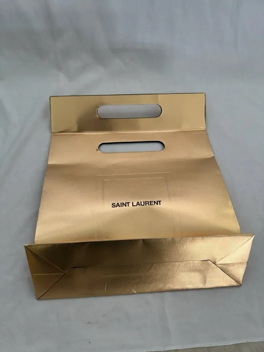 Saint Laurent Paper Shopping Bag Reusable Gold  11.5